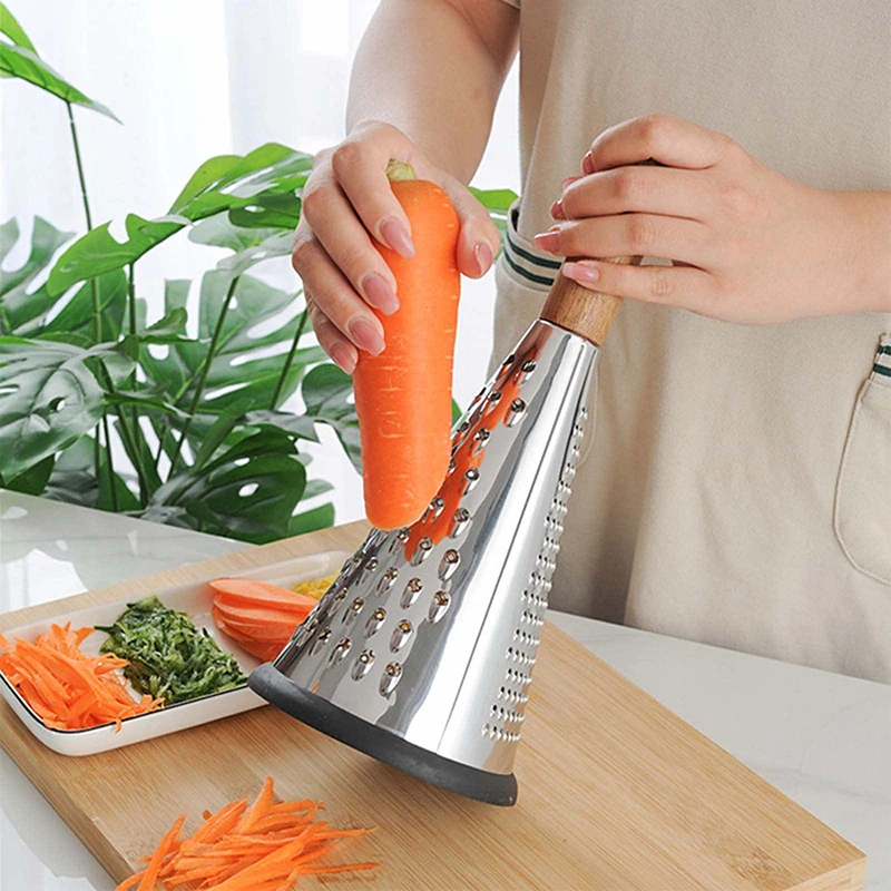 stainless steel graters for kitchen professional box grater Shredder with Wood Handle