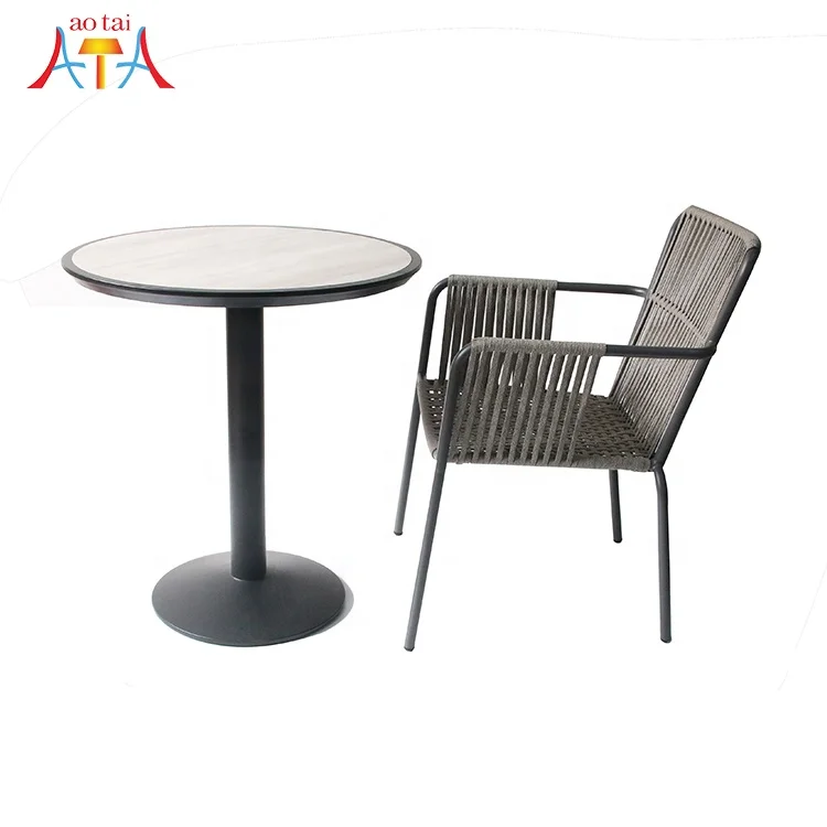 Factory wholesale modern Dark stain resistant round stylish dining table for home coffee shop