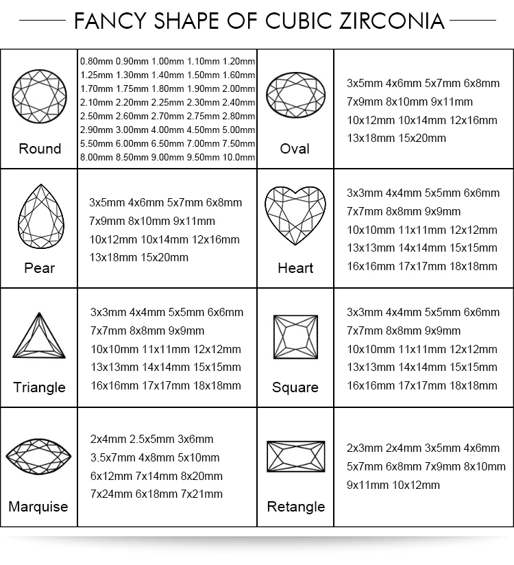 Cheap Price Synthetic Diamond Vacuum Packing 1.2mm Small Size High Quality Heart And Arrow Cut Cubic Zirconia