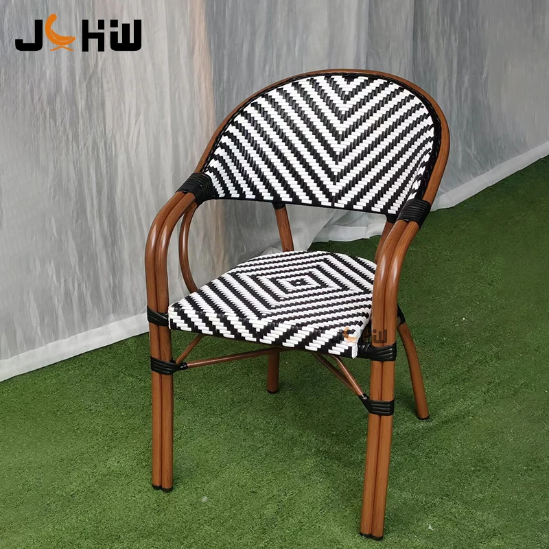 Hot Sales French Stacked Rattan Chairs Outdoor Garden Bistro Restaurant Dining Chair Manufacturer