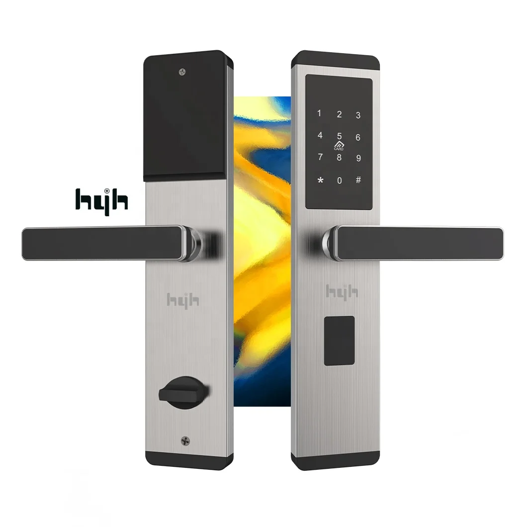 Guangdong-hyh Hardware Simple Design RFID Card Password Keyless Main Door Smart Mortise Lock For Home