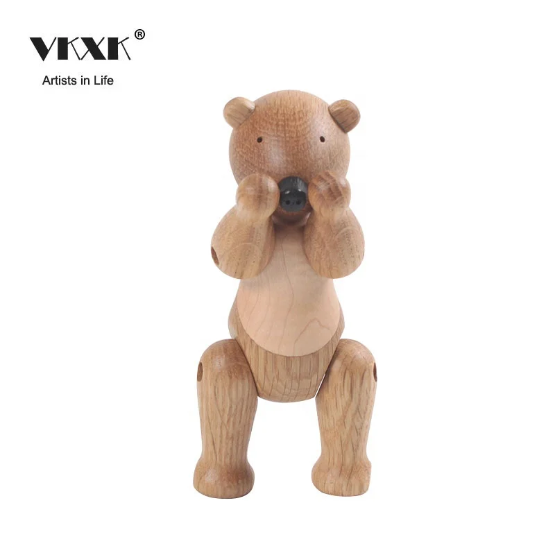 
High quality wholesale cute wooden bear arts and crafts for gifts 