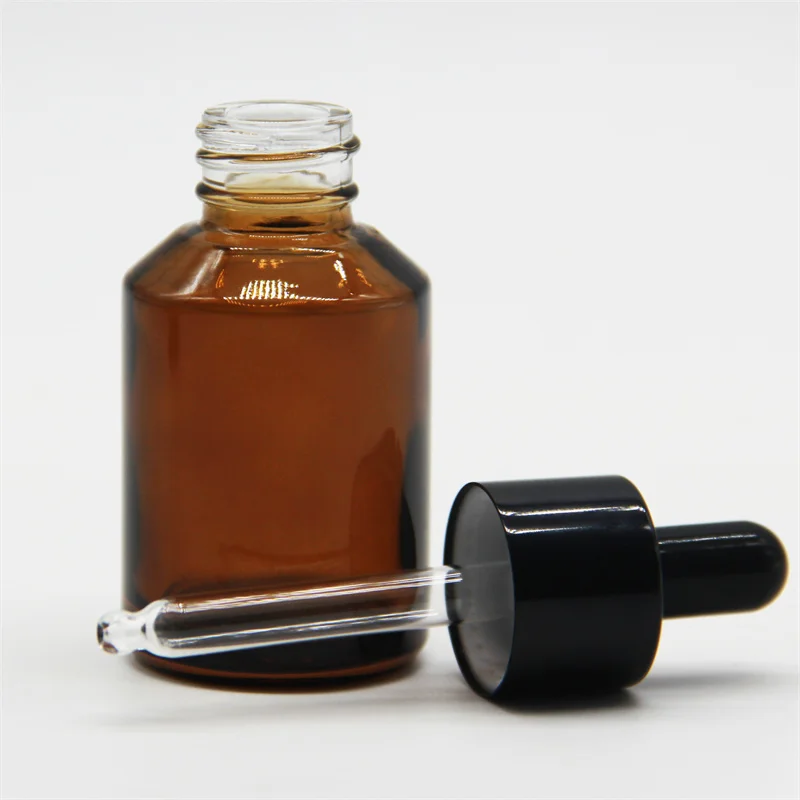 Frosting Amber Glass dropper for cosmetic packag Bottles customized Essential Oil dropper bottle  glass bottle