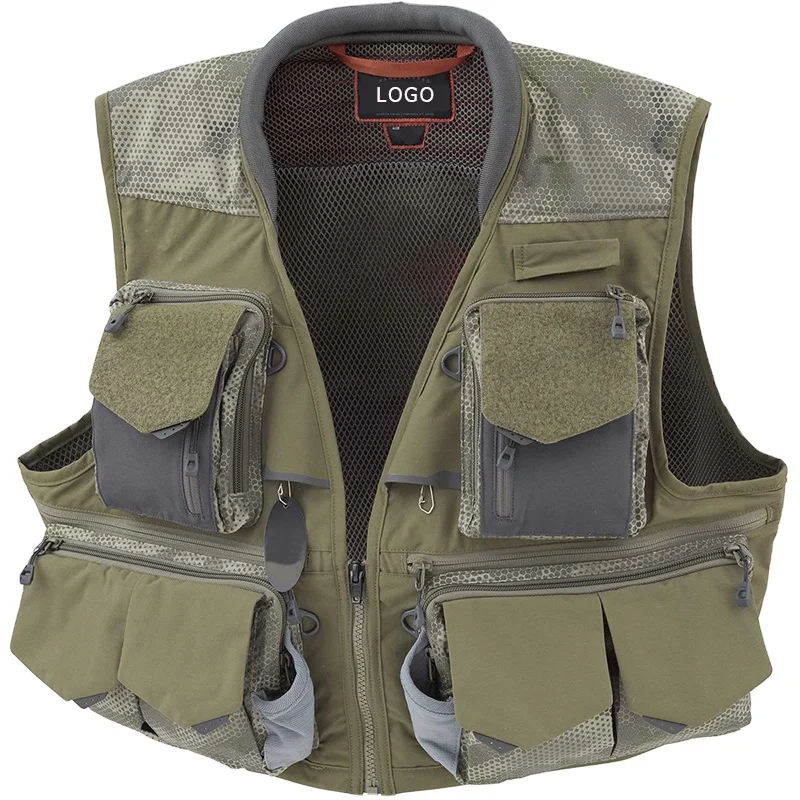 OEM Outdoor Feature Clothing Multifunctional Fisherman Vest Custom Made Fishing Vest