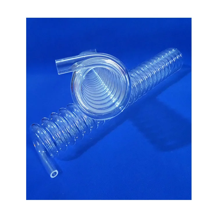 Customized Heat Resistant Polished helix clear coil tube Quartz Glass pipe quartz spiral tube