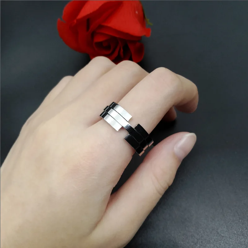 Creative Stainless Steel Kiss Fish Rings Forever Love Couple Can Be Deformable Ring Jewelry
