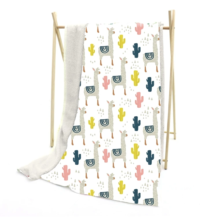 1 pc Custom Print 100% Polyester Kids Plush Comfort Flannel Sherpa Blanket