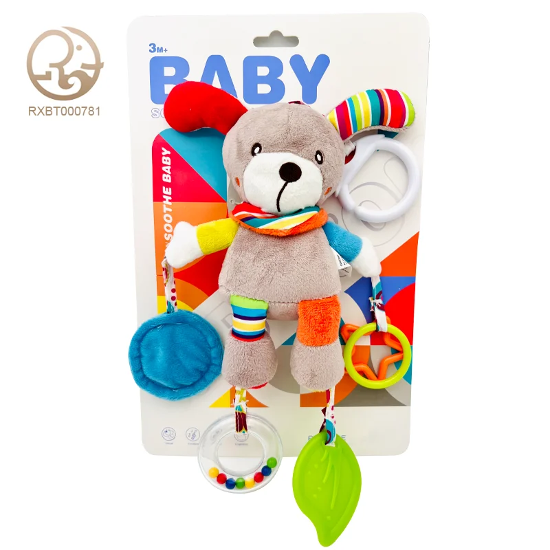 Kids Stuffed cartoon Soft Sleeping Settle New Design Animals Toys Stuffed Plush Teether Pendant Playful Toy Children Wholesale