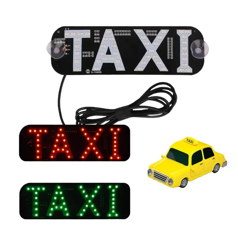 Taxi Sign Led Lamp Led Sign For Car 2 Color Changeable Taxi LED Light With DC12V Car Charger For Driver Blue Green