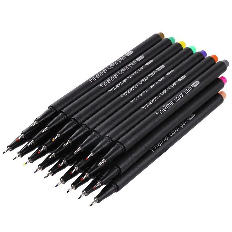 Hotsale Waterproof 0.4 mm color fineliner pen micron marker pen set colorful pigment marker pen set