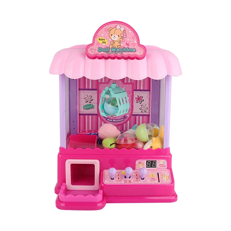 Hot Selling Kids Educational Interactive Mini Claw Crane Game Electric Clip Doll Machine With Light And Sound