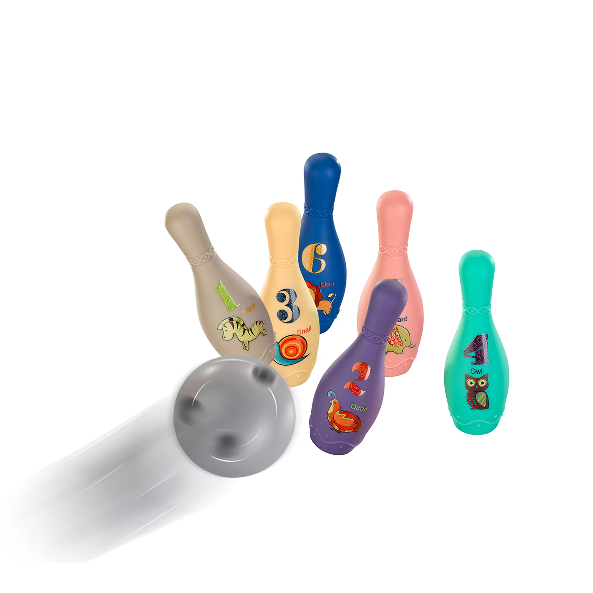 Kids Bowling Set Toddler Toys Indoor Colorful Soft Foam Pins Bowling Ball Printed with Number Developmental Outdoor Outside Toy