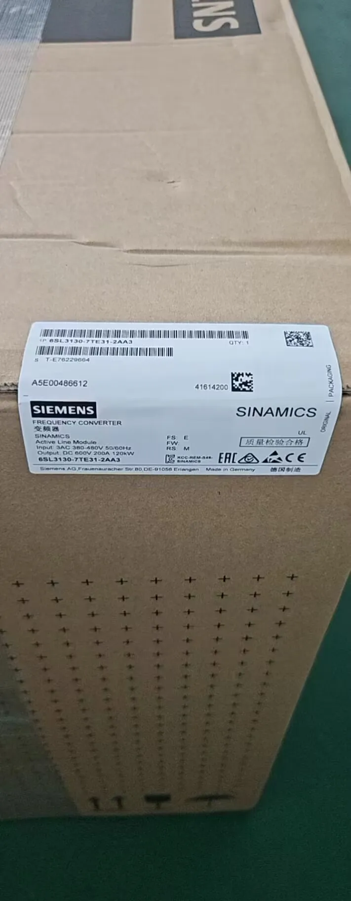 Siemen Original PLC Original CNC SINAMIC S120 Active Line Module 6SL3130-7TE31-2AA3
