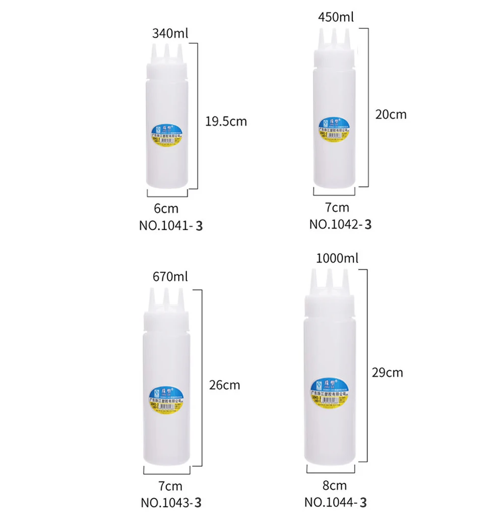 Wholesale 24 Oz Honey Salad Dressing Condiment Cooking Oil Tomato Sauce Squeeze Plastic Bottle for Restaurant