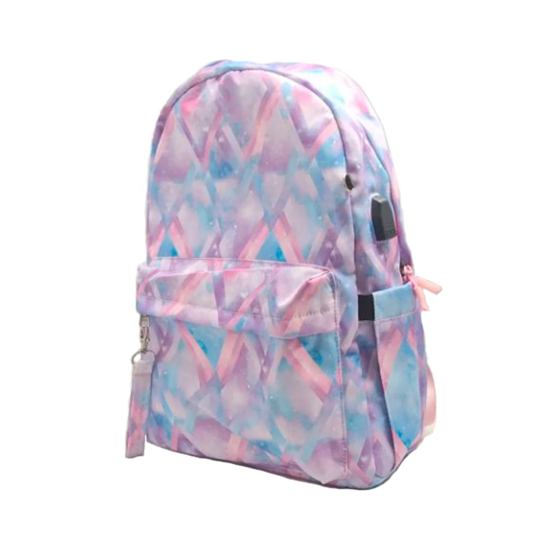 large capacity printed school bag waterproof three in one backpack with USB 3.0 laptop backpack for school student