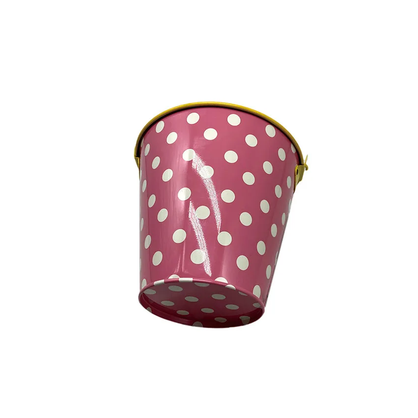 Buckets with Handle Mini Round Flower Pot Plant Basket Decoration Metal Customized Galvanized Bucket Home Party Food CMYK
