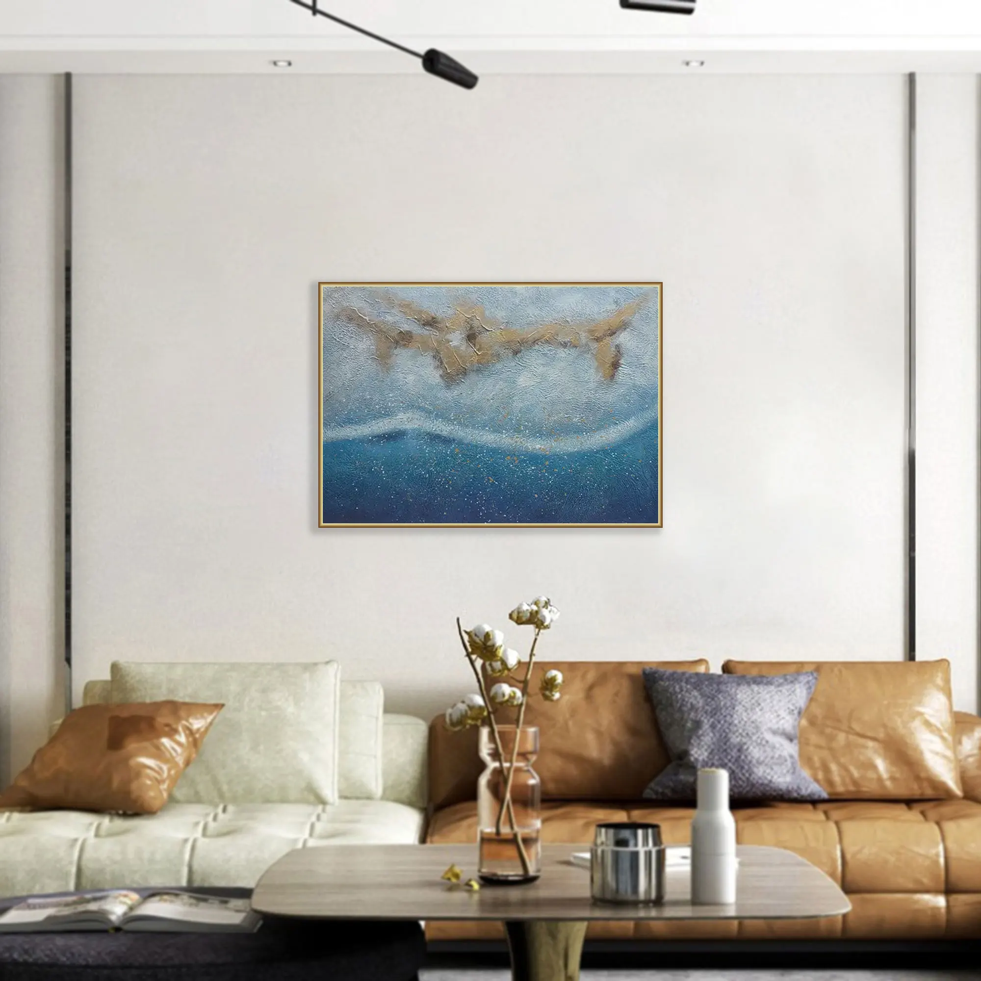 Enhance Space with 3D Textured Abstract Paintings, Gold Foil Canvas Art, and Hand-Painted Landscape Oil Paintings