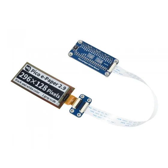 Waveshare 2.9inch Flexible E-Paper E-Ink Display Module for Raspberry Pi Pico 296X128 Black / White SPI