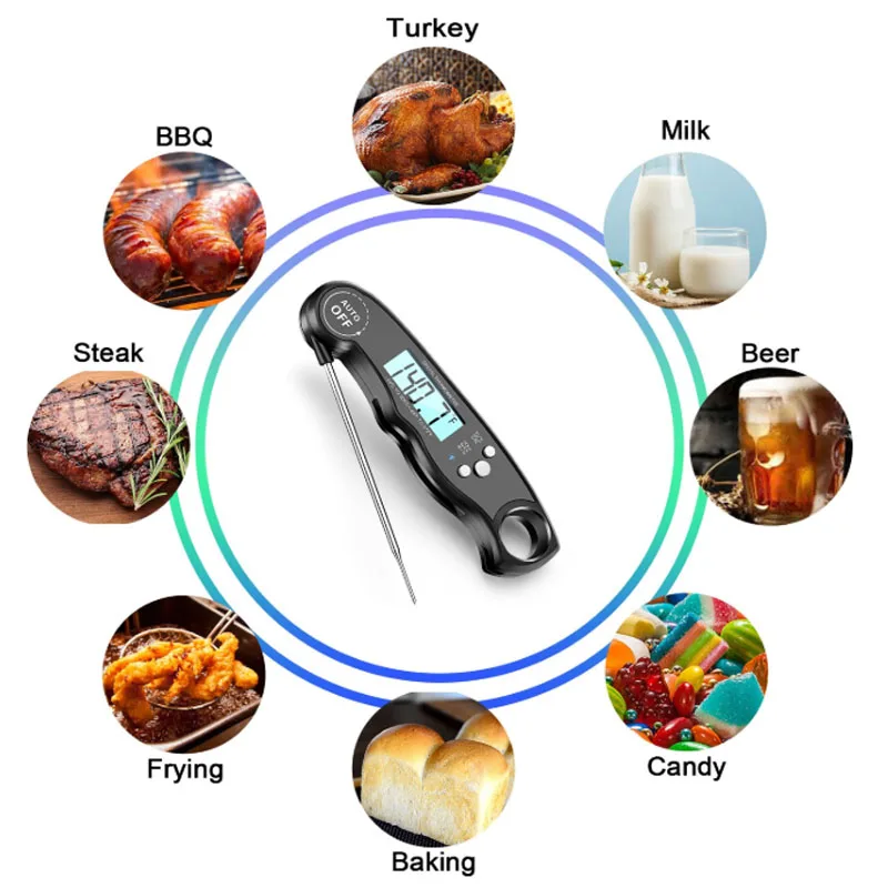 Super fast Digital folding probe Kitchen cooking meat thermometer
