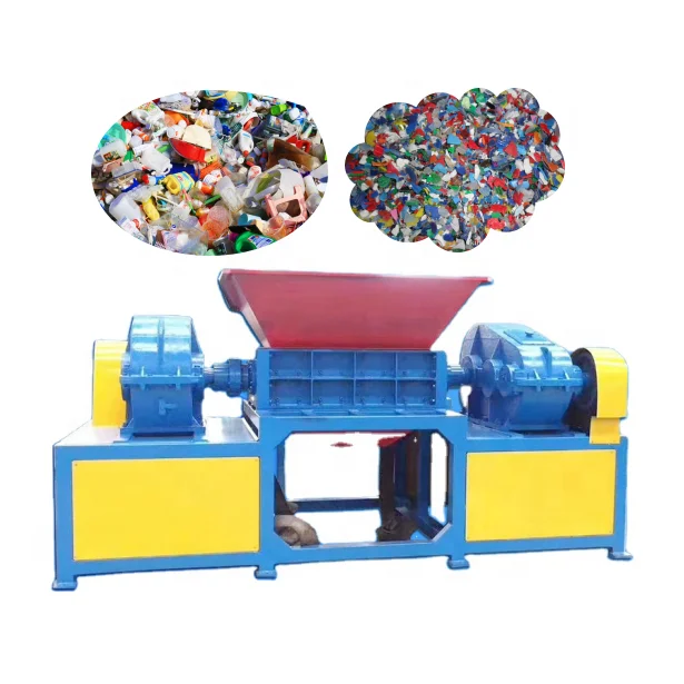 Trituradora de eje doble personalizada para triturar acero de neumaticos de plastic