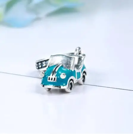 Бусины-шармы из серебра 925 пробы с эмалью для изготовления украшений