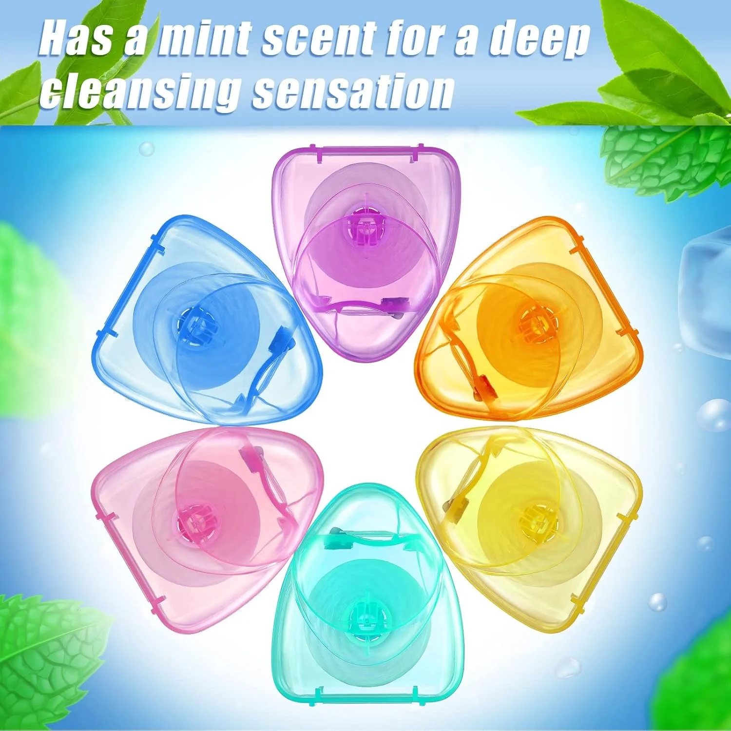 Teeth Cleaning Charcoal Infused Dental Floss Roll 50m Mint Flavored Dental Thread Box Type Expandable Dental Floss