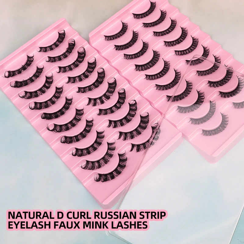 Russia D Curl 10 pairs Eyelashes Supplier Provides Personalized Custom Eyelashes, Eyelash Factory That Provides Luxury Packaging
