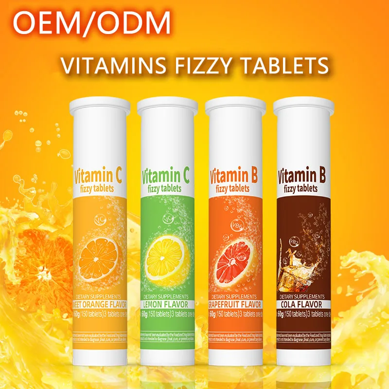 Wholesale Lower Price Resistance-enhancing Vitamin C B Effervescent Tablets Caplets OEM For Skin Whitening