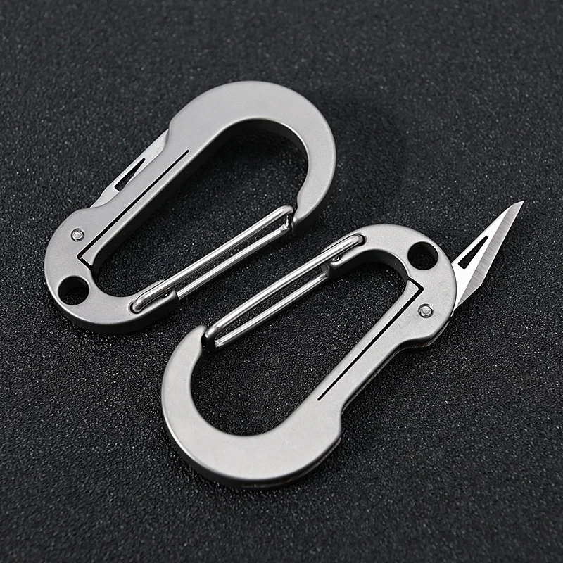 Multitool EDC Carabiners Keychain with Folding Knife Titanium Alloy Cutter Auxiliary Tools for Camping,Hiking,Outdoor Activities