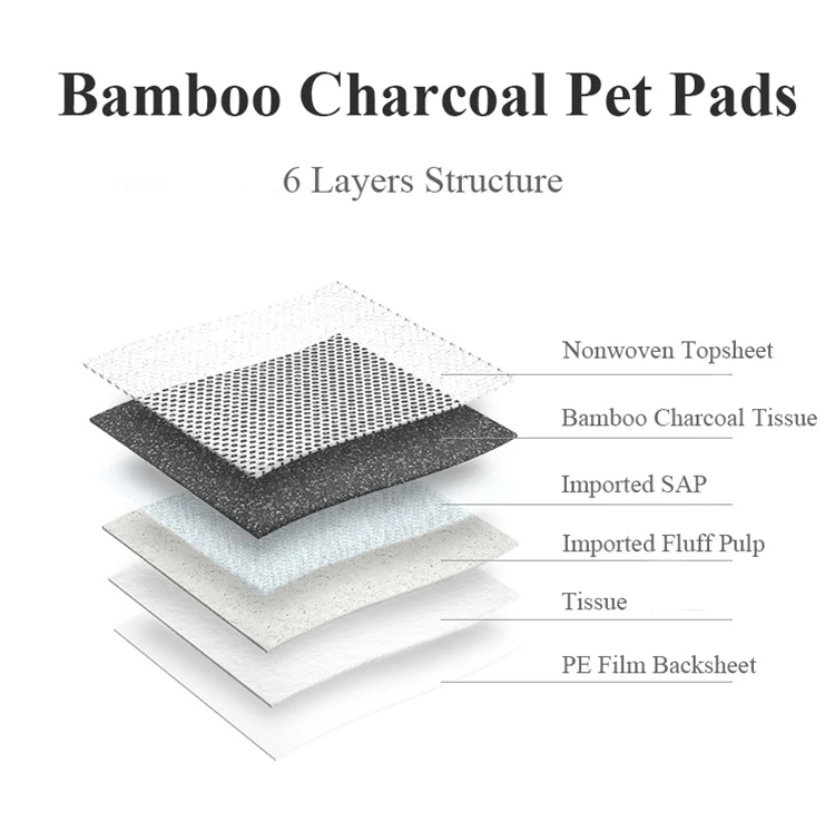 Bamboo charcoal tissue disposable japanese pet select training super absorption dog cat potty urine pee pads