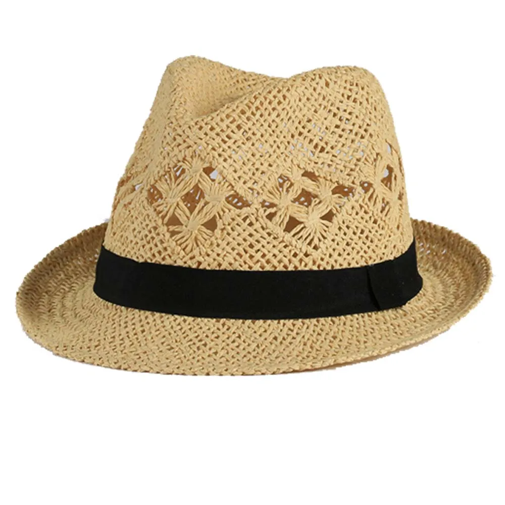 paper handmade hat grosgrain-trimmed straw fedora hat
