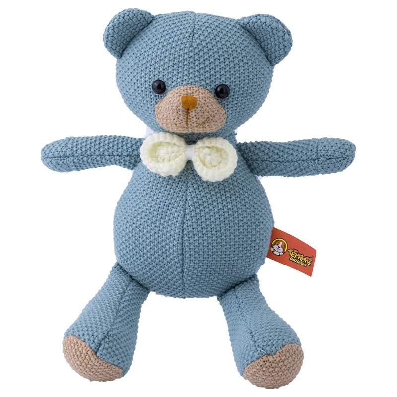 baby soft knitted animal toys plush rabbit blue deer pink deer bear donkey elephant