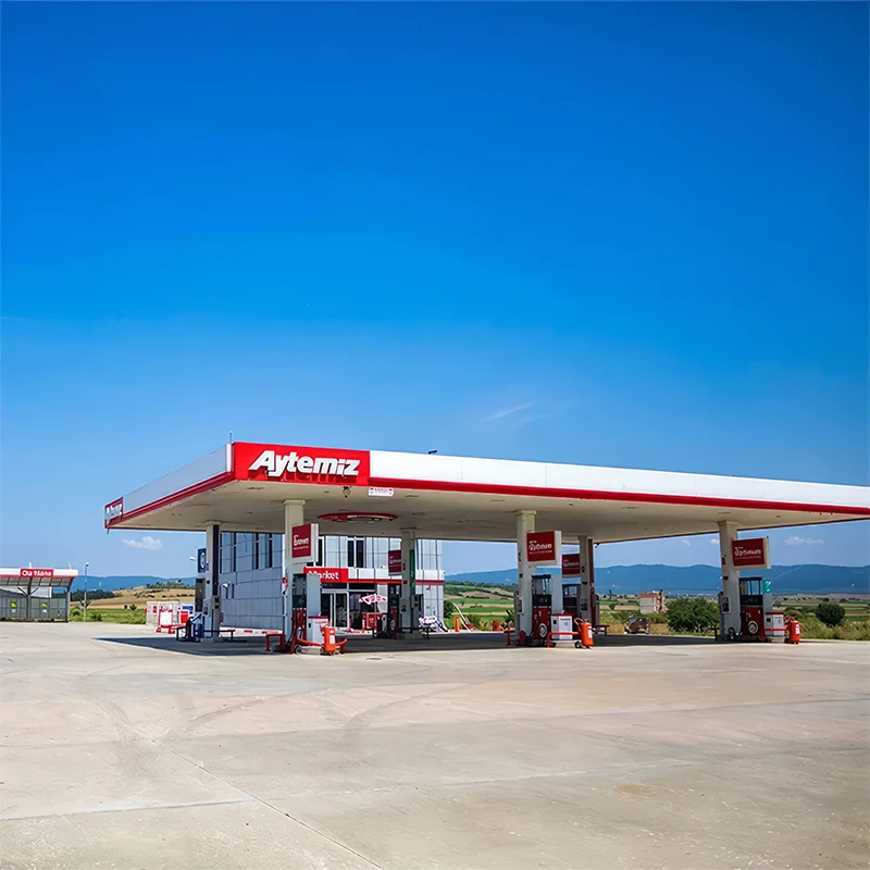 Manufacturer Gas Station  Gasoline Kiosk Aluminum Fuel Filling Station Ceiling Mini Gas Station Pylon Sign For Mall