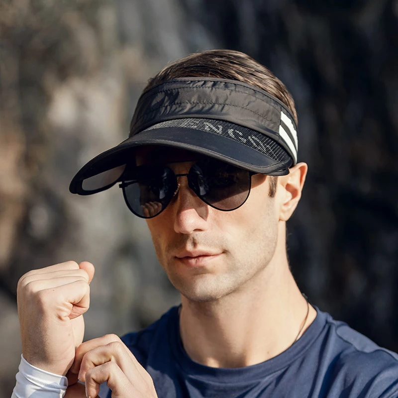 Men Curved Brim Sun Visor Cap UV Protection Sun Hat Summer Outdoor Sports Caps