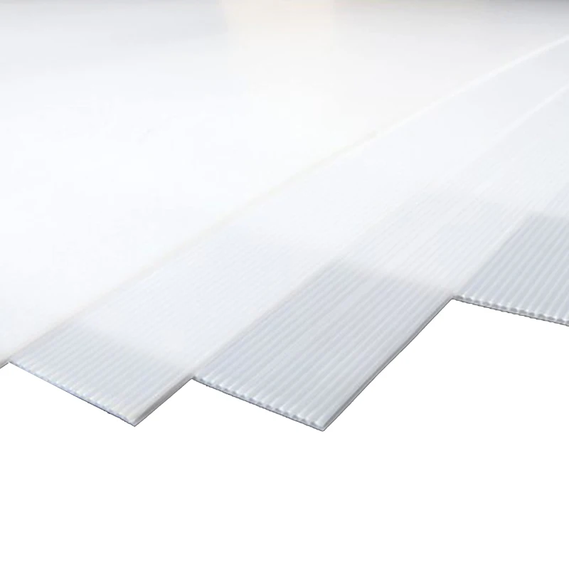 Transparent coroplast corrugated plastic sheet for templating