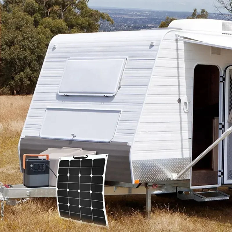 Glory Solar 100w Thin Film Solar Panel ETFE Flexible PV Panel Portable for 12V Battery Marine Solar Cells Boat Solar Panel RV