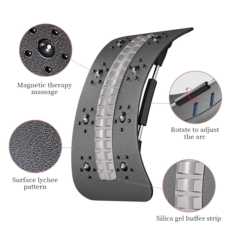 High Quality Back Stretcher Orthopedic Back Lumbar Support Stretch Acupuncture magnetic therapy Massager Lower Back Stretcher