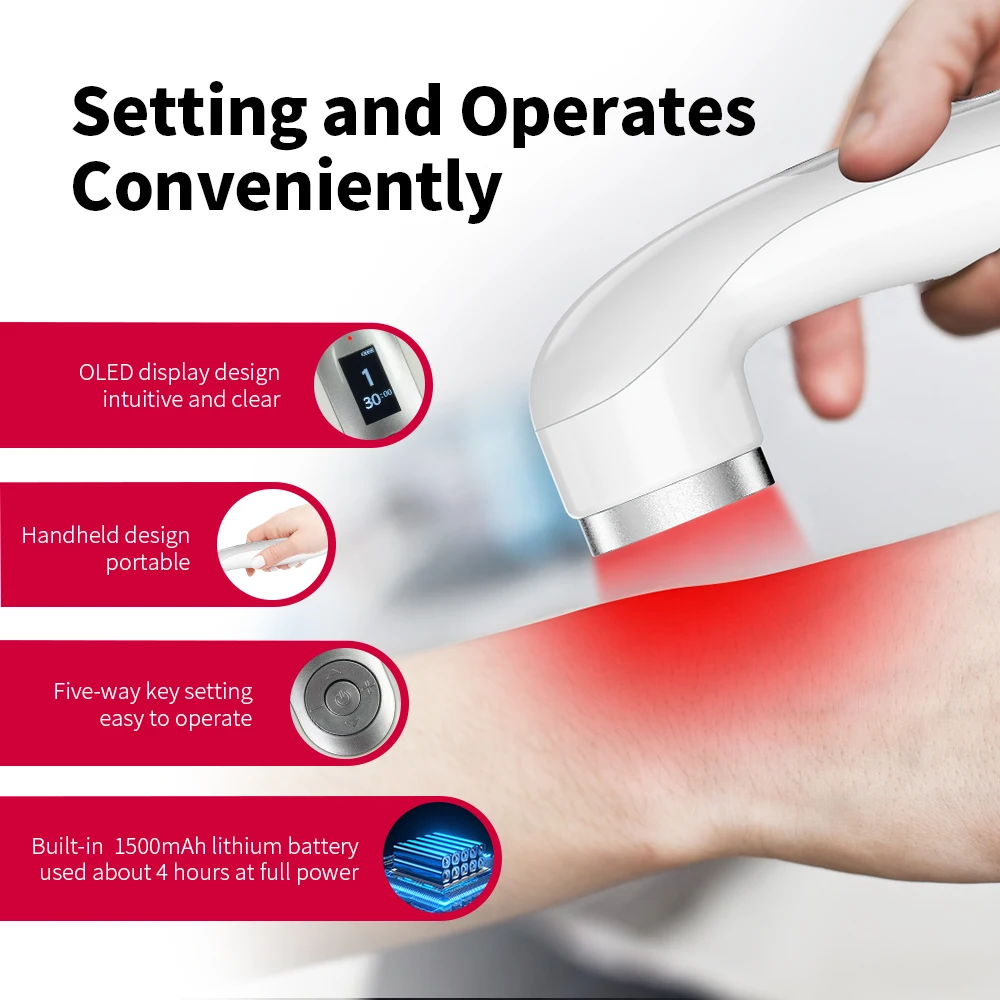 Suyzeko LLLT Cold Laser Therapy Device 650nm 808nm Handheld Wound Healing Red Infrared Laser Therapy Machine