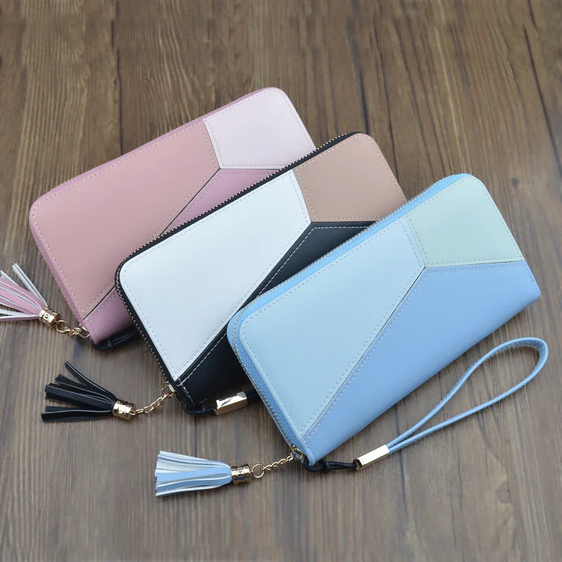 RU Wholesale custom fashion new model high quality PU leather women long wallet