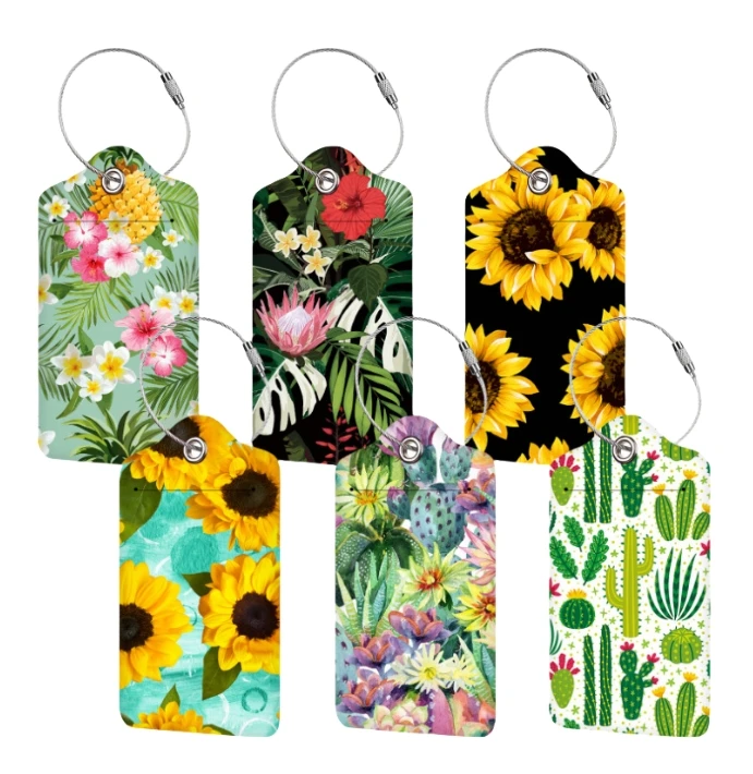 BSBH Hot Sale Customized Creative Leather Boarding Pass Luggage Tags Fashion PU Aircraft Bag Tags Carabiner Keychain Suitcase