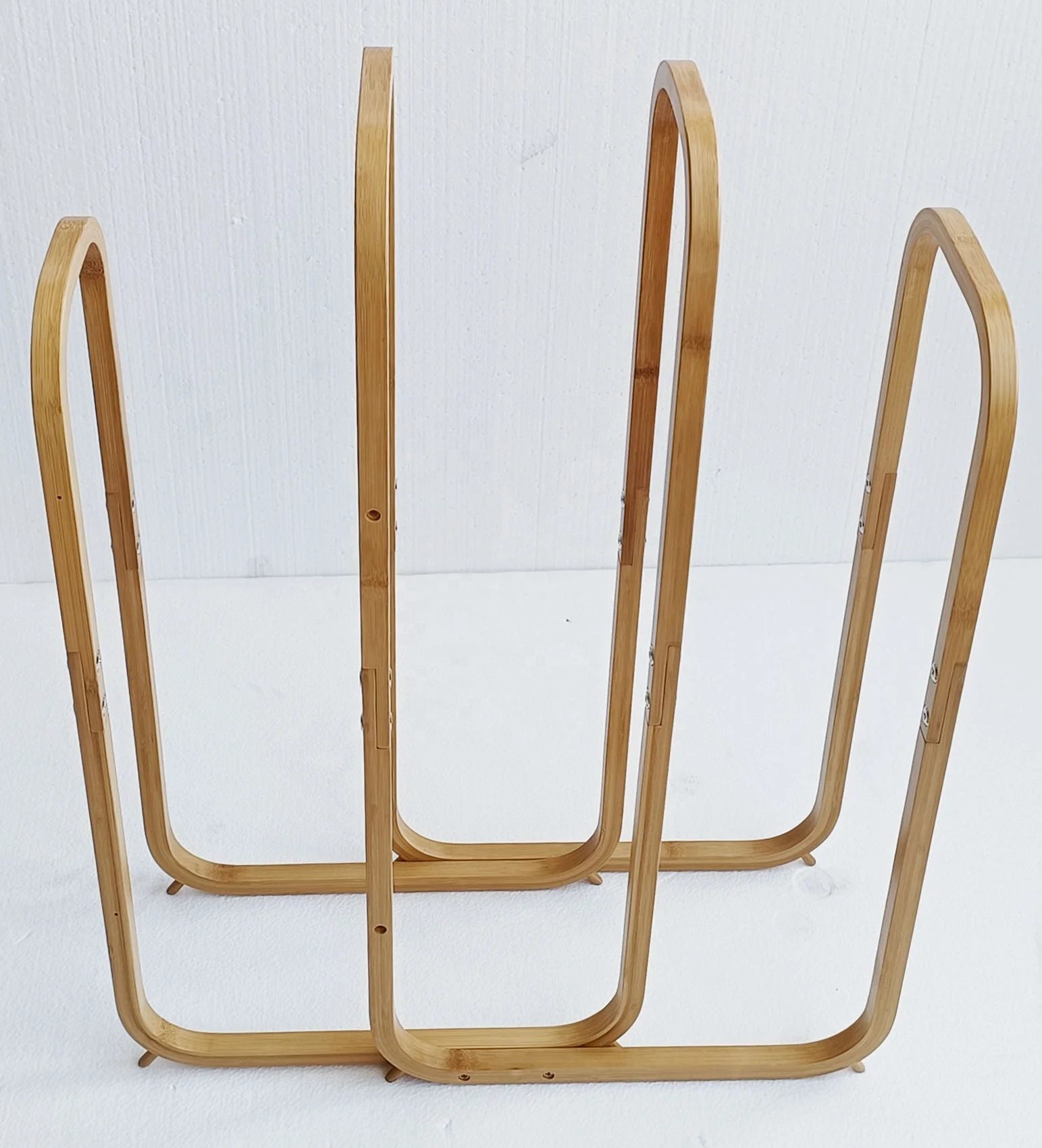 Free standing bath bathroom bamboo towel storage shelf, Organizer of Coat Hanger