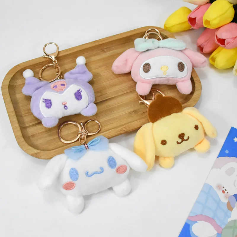 K503 Cute 4 Styles Sanlio Series Plush Keychain Melodi Cinnamon Dog Plush Pendant Hanging Doll For Gifts