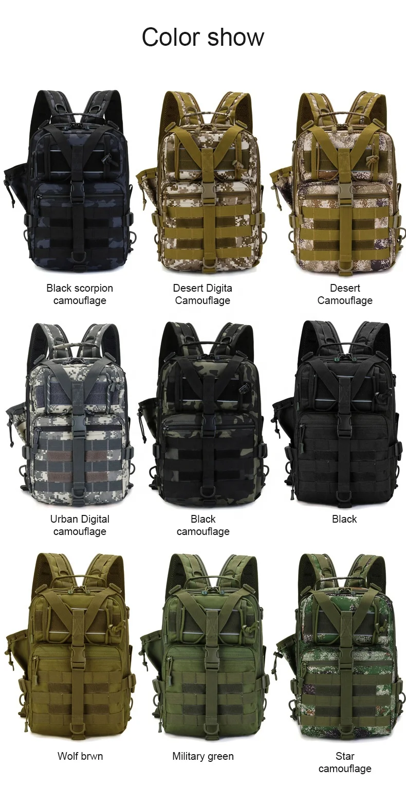 Waterproof lure Backpack Multifunctional Wholesale Camo Bag Outdoor Leisure fishing Bags fishing hook packaging bags