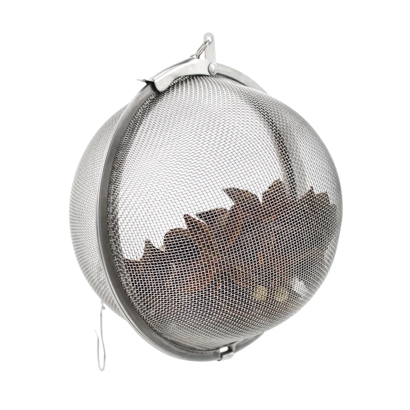 Wholesale Popular Cooking Spice Ball Fine Mesh Tea Infuser Seasoning Ball  Spice Infuser Tea Filter With Chain Hook