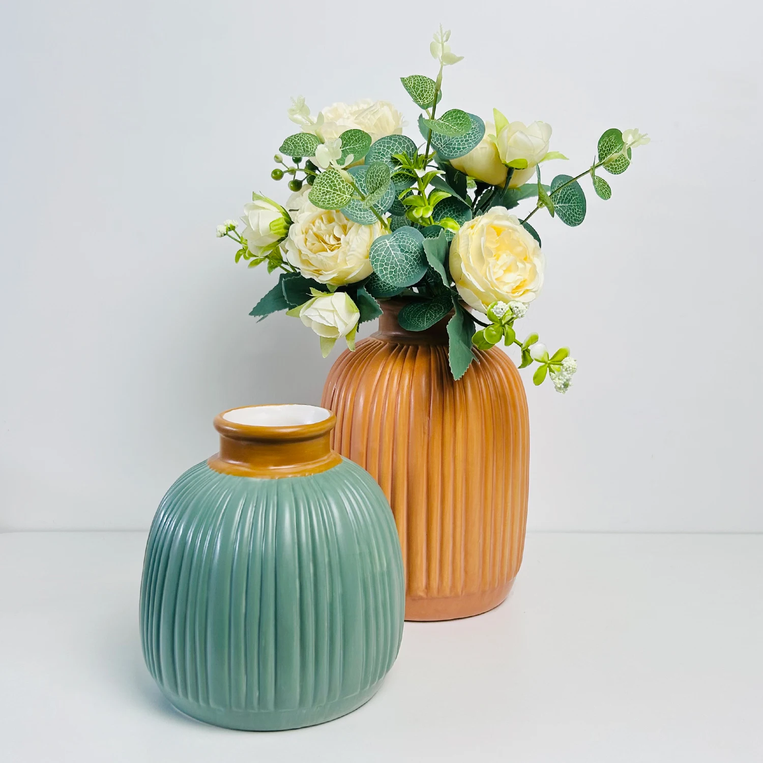 Американский Лидер продаж, большой полосатый декоративный резервуар для хранения воды, керамические вазы для сухих цветов