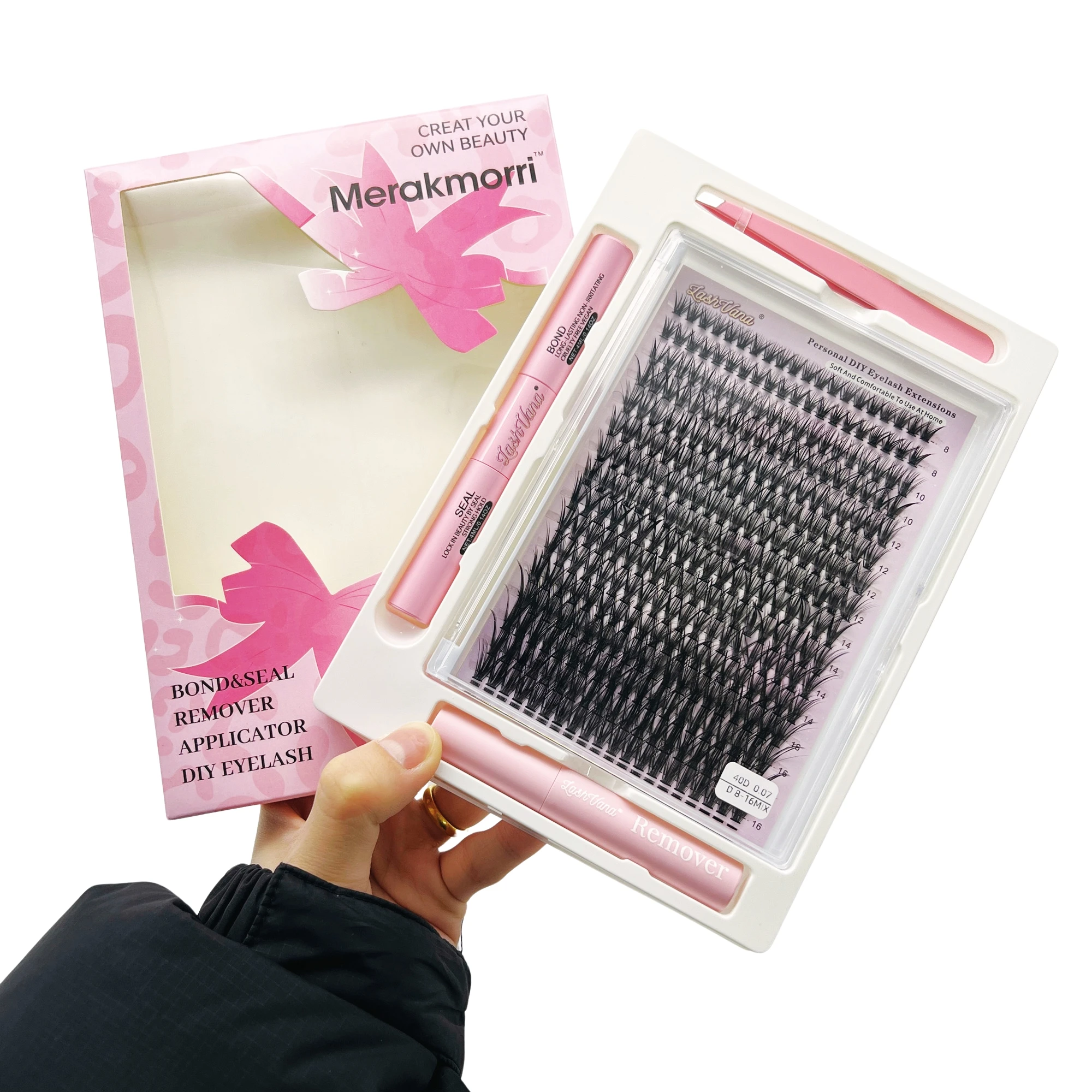 Premium Materials Handmade DIY Cluster Lashes Kit Natural Fluffy Soft Light Comfortable DIY Eyelash Extension