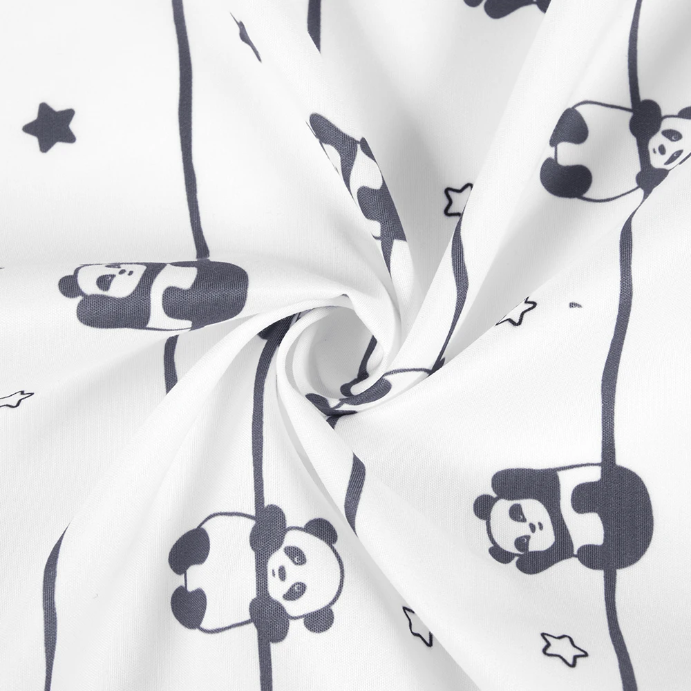Lesser panda printed microfiber crib sheets baby bed sets linen cot sheet