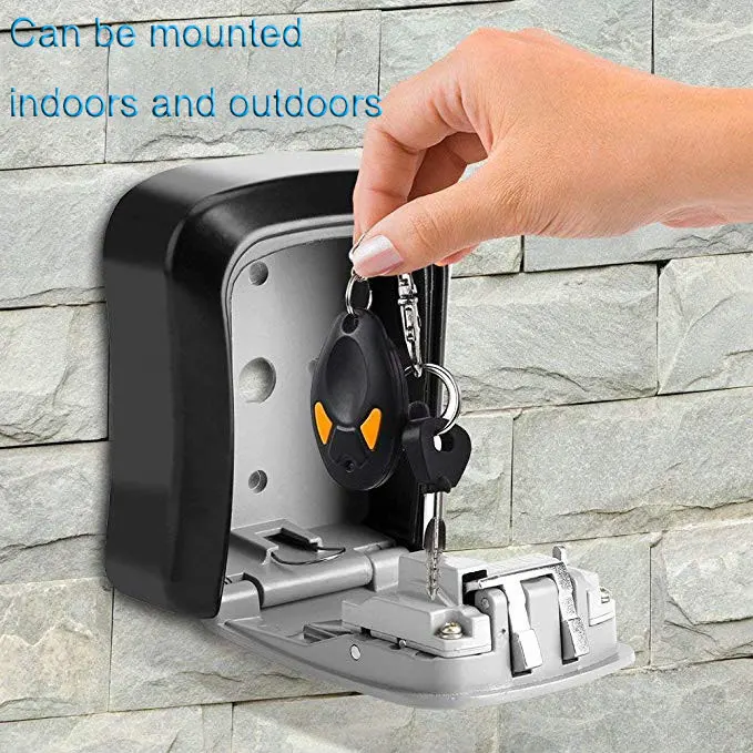Key storage box with 4 code combination lock safe wall mount key safe