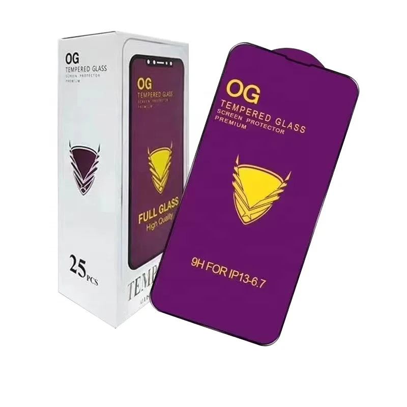Factory stock mobile phone film 9H hardness Og Screen Protector Gold Knight Golden Armor Tempered Glass For Iphone 12 13 14 Pro