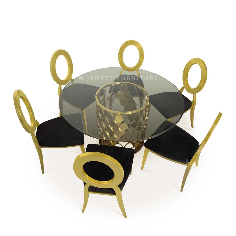 Hot Sale Simple Dining Room Glass Modern Gold Scale Lowes Round Table Top